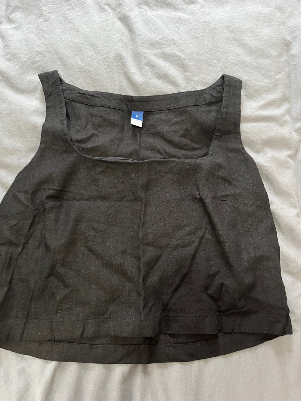 Old Navy Black Linen Blend Tank Top